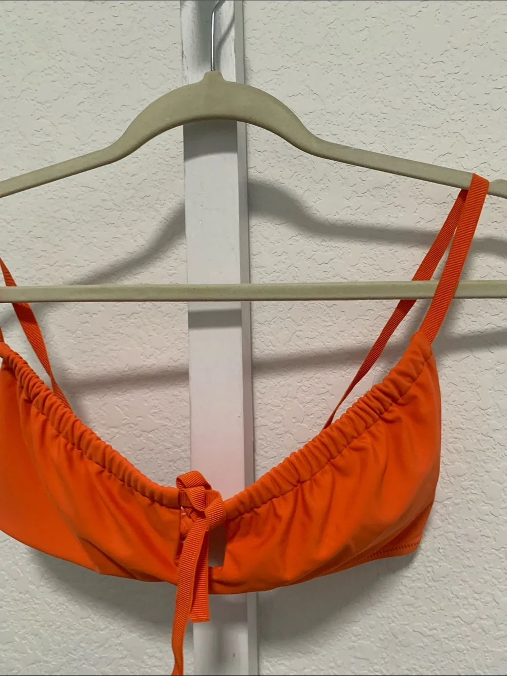 Aerie Orange Tie-Front Bandeau Bikini Swim Top